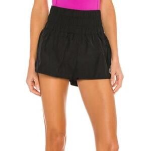 Free People Movement The Way Home Black High Rise Nylon Shorts Size Small